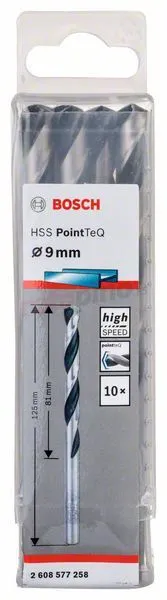 Broca 9mm (10pcs.) Bosch HSS PointTeQ » Rotopino.es