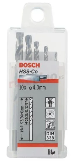 Brocas Metálicas HSS-Co, DIN 338 Bosch 2608585888 » Rotopino.es