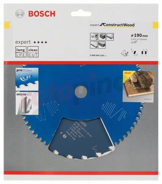 Disco De Sierra Circular 190x30mm T24 Bosch Expert For Construct Wood » Rotopino.es - Imagen 2