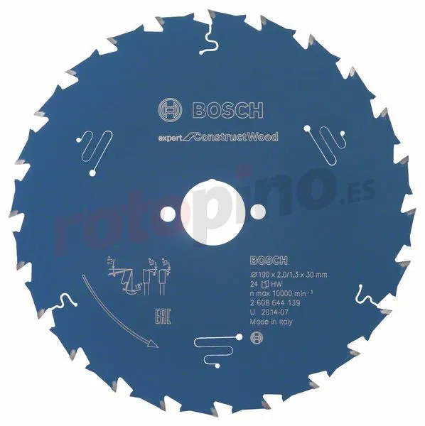 Disco De Sierra Circular 190x30mm T24 Bosch Expert For Construct Wood » Rotopino.es