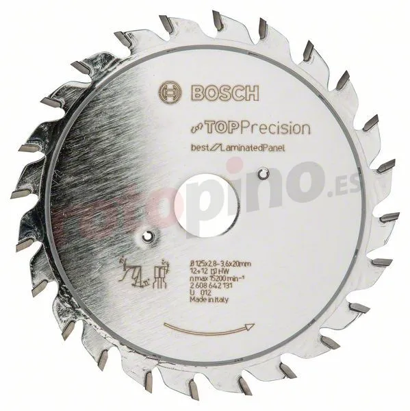 Hoja De Rayado Previo Top Precision Laminated Panel 125x20mm T24 Bosch » Rotopino.es