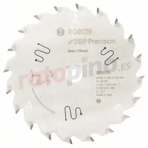 Hoja De Sierra Circular Best For Wood 165x20mm T20 Bosch 165x20x30T » Rotopino.es