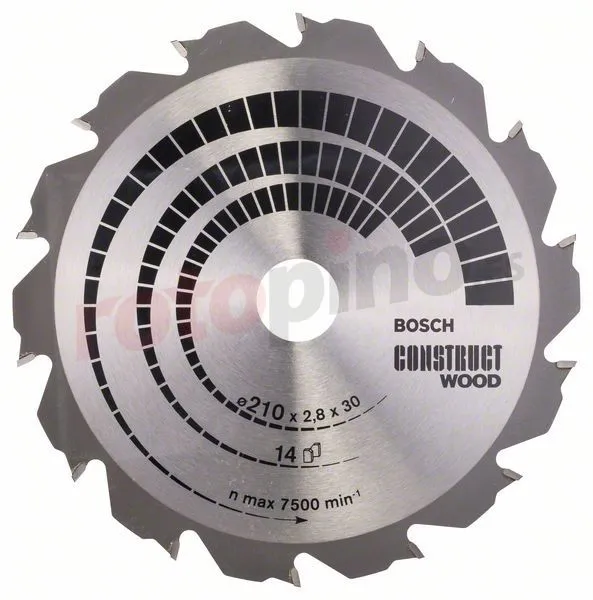 Hoja De Sierra Circular Construct Wood 210x30mm T14 Bosch » Rotopino.es