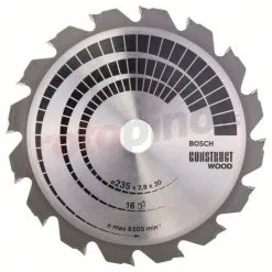 Hoja De Sierra Circular Construct Wood 235x30/25mm T16 Bosch » Rotopino.es