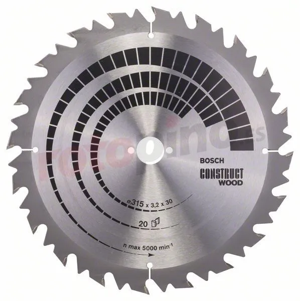 Hoja De Sierra Circular Construct Wood 315x30mm T20 Bosch 2608640701 » Rotopino.es