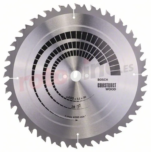 Hoja De Sierra Circular Construct Wood 400x30mm T28 Bosch 2608640703 » Rotopino.es