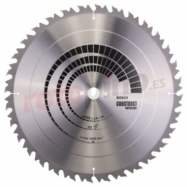 Hoja De Sierra Circular Construct Wood 450x30mm T32 Bosch 2608640704 » Rotopino.es