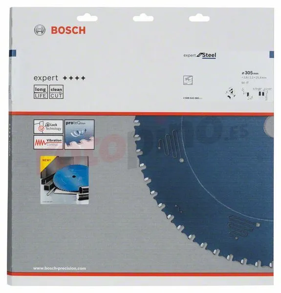Hoja De Sierra Circular Expert For Steel 305x25,4mm T60 Bosch » Rotopino.es - Imagen 2