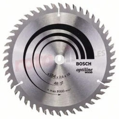 Hoja De Sierra Circular Optiline Wood 184x16mm T48 Bosch » Rotopino.es
