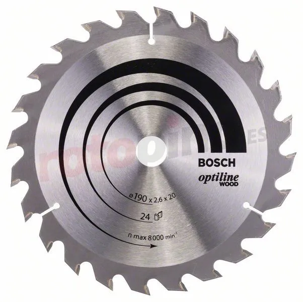 Hoja De Sierra Circular Optiline Wood 190x20/16mm T24 Bosch » Rotopino.es