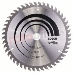 Hoja De Sierra Circular Optiline Wood 190x20/16mm T48 Bosch » Rotopino.es