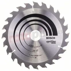 Hoja De Sierra Circular Optiline Wood 190x30mm T24 Bosch 2608640615 » Rotopino.es
