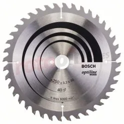 Hoja De Sierra Circular Optiline Wood 250x30mm T40 Bosch 2608640670 » Rotopino.es