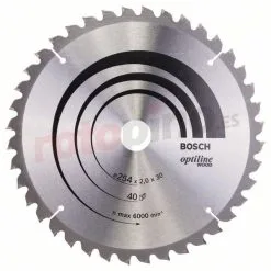 Hoja De Sierra Circular Optiline Wood 254x30mm T40 Bosch 2608640435 » Rotopino.es