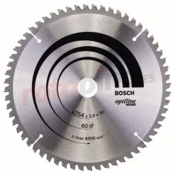 Hoja De Sierra Circular Optiline Wood 254x30mm T60 Bosch 2608640436 » Rotopino.es
