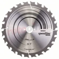 Hoja De Sierra Circular Speedline Wood 250x30mm T24 Bosch » Rotopino.es