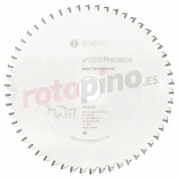 Hoja De Sierra Circular Top Precision Best For Multi Material 210x30mm T54 Bosch » Rotopino.es