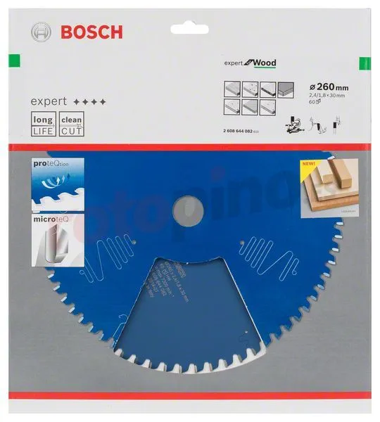 Hoja De Sierra Expert For Wood 260x30mm Z60 Bosch » Rotopino.es - Imagen 2