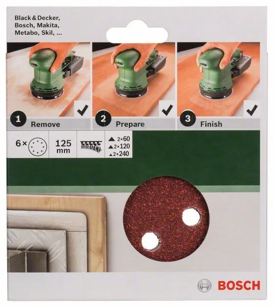 Juego De Papel De Lija De 6 Piezas Para Lijadoras Excéntricas De 125mm Bosch » Rotopino.es - Imagen 2