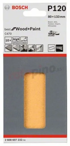 Papel De Lija C470, Paquete De 10uds. Bosch 2608607232 » Rotopino.es