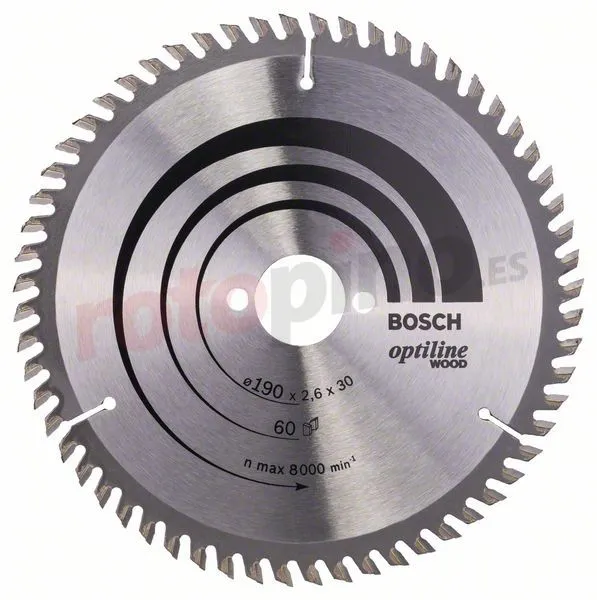 Sierra Circular Optiline Wood 190x30mm T60 Bosch » Rotopino.es