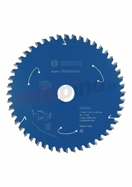 Sierra De Dientes 140x20mm, 48 Bosch Expert For Aluminium » Rotopino.es