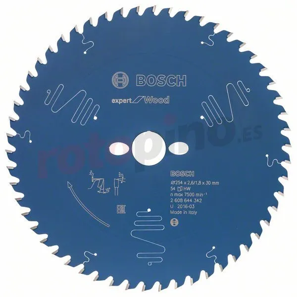 Sierra Dentada 254x30mm Z54 Bosch Expert For Wood » Rotopino.es