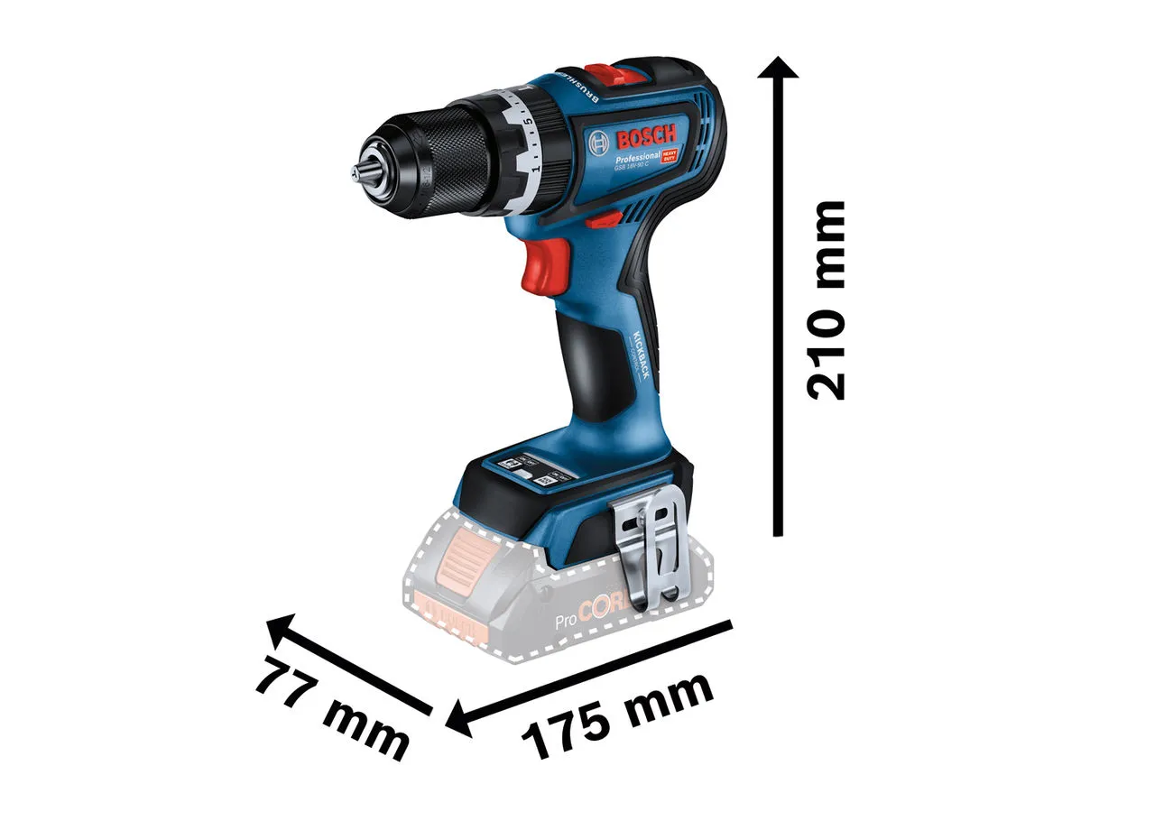 Taladro Atornillador De Impacto Bosch GSB 18V-90 C 2x5.0Ah » Rotopino.es - Imagen 2