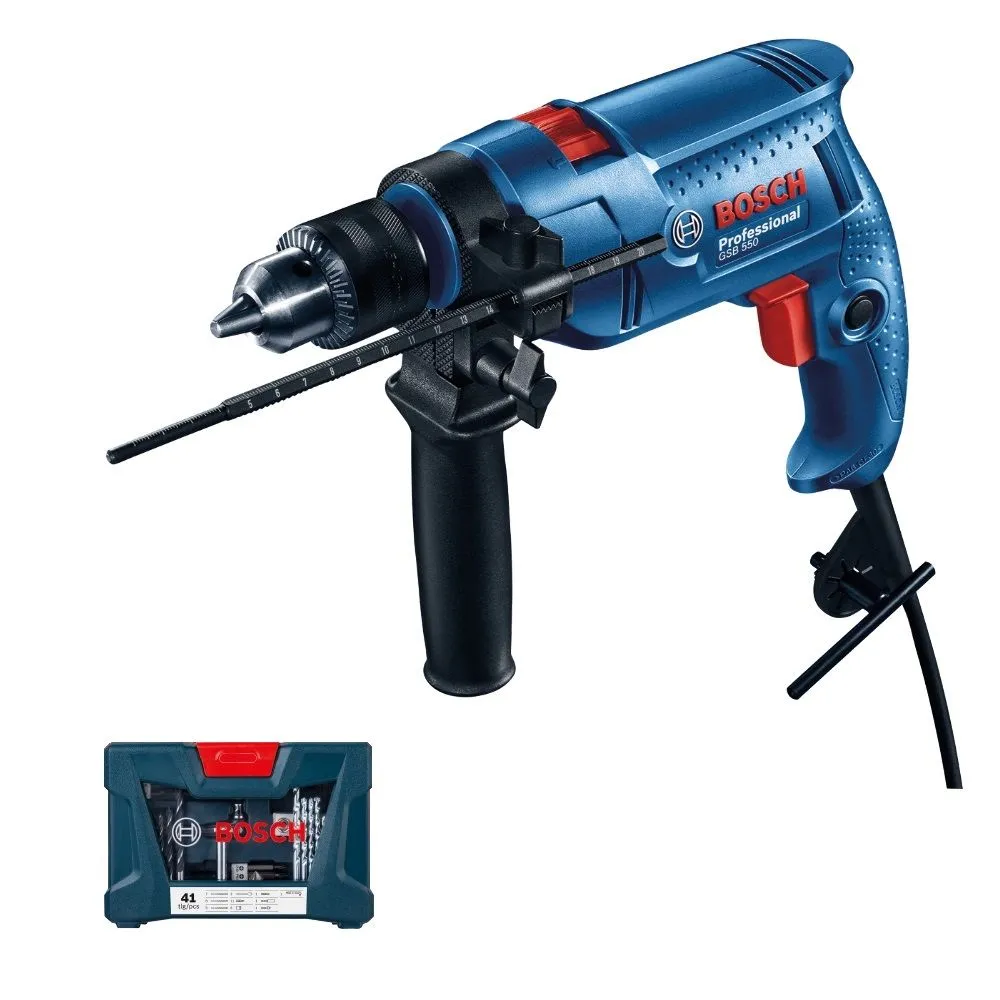Taladro Percutor Con Juego De 41 Accesorios Bosch GSB 550 » Rotopino.es